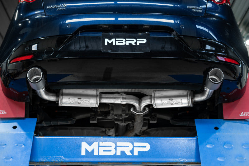 MBRP 19+ Mazda 3 Hatchback T304SS 2.5in Axle-Back, Dual Rear Exit w/Carbon Fiber Tips