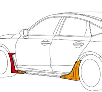 HKS FL5 Civic Type R Side Skirt Diffusers w Carbon Fiber | 53004-AH002